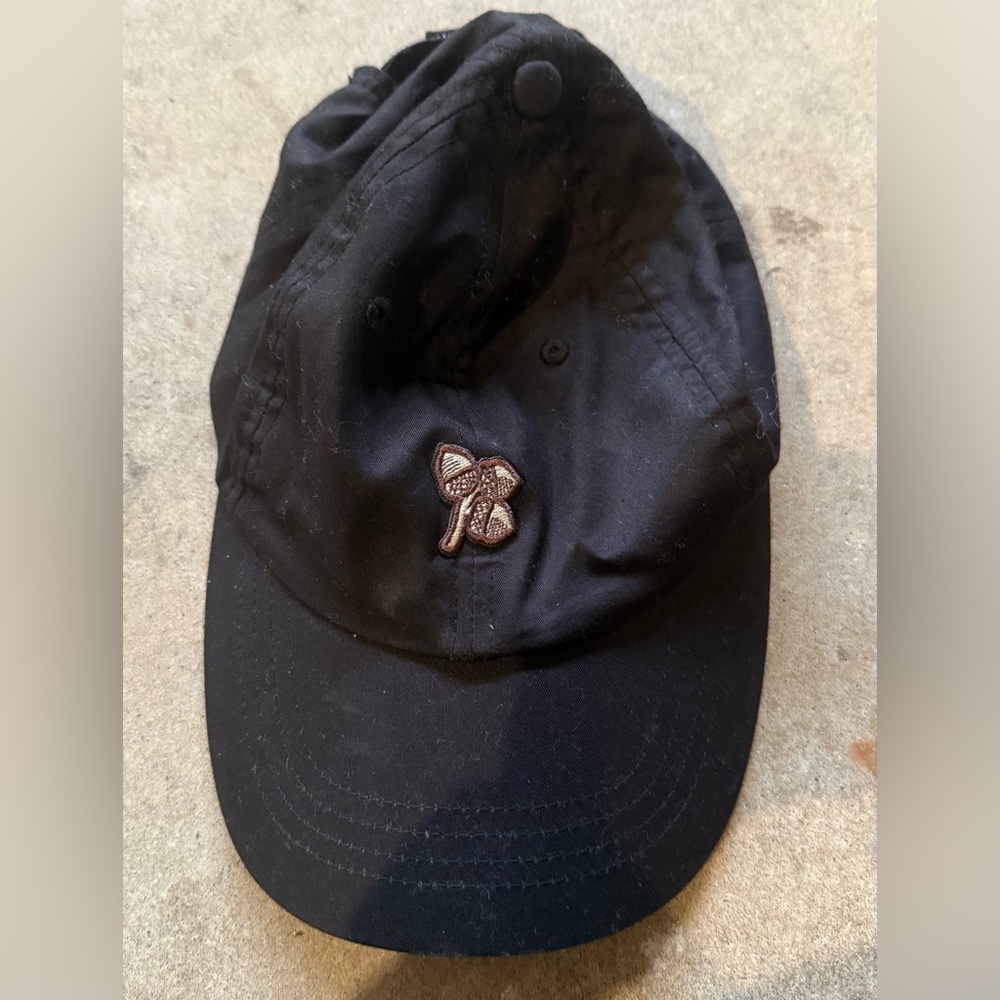 Acorns Old Edwards Highlands NC Black Cap with Brown Embroidered Acorns Design